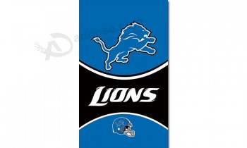 Aangepaste goedkope nfl detroit leeuwen 3'x5 'polyester vlaggen verticale banner