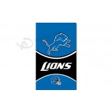 Custom cheap NFL Detroit Lions 3'x5' polyester flags vertical banner