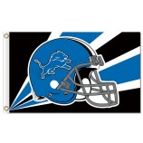 Benutzerdefinierte billig nfl detroit löwen 3'x5 'polyester marken helm radioaktive strahlen