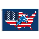 пользовательские дешевые nfl detroit львы 3'x5 'полиэстер флага нас карта