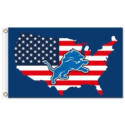 Custom cheap NFL Detroit Lions 3'x5' polyester flags US map