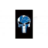 Custom cheap NFL Detroit Lions 3'x5' polyester flags skull