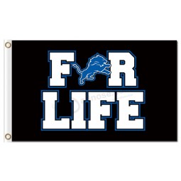 Custom cheap NFL Detroit Lions 3'x5' polyester flags for life