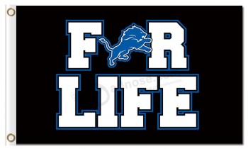 Custom cheap NFL Detroit Lions 3'x5' polyester flags for life
