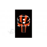 оптовый обычай nfl cincinnati bengals 3'x5 'полиэфирных флагов черепа