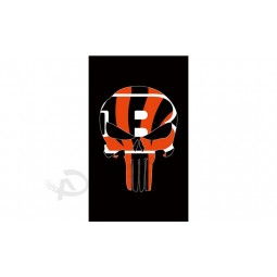 Großhandel benutzerdefinierte nfl Cincinnati Bengals 3'x5 'Polyester Flaggen Schädel