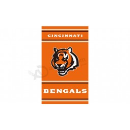 Wholesale custom NFL Cincinnati Bengals 3'x5' polyester flags vertical banners