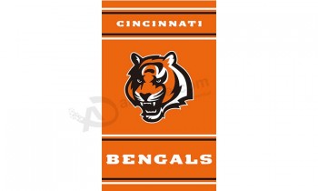 Wholesale custom NFL Cincinnati Bengals 3'x5' polyester flags vertical banners