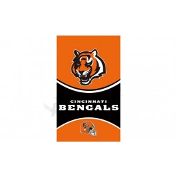 Großhandelskundenspezifische nfl Cincinnati Bengals 3'x5 Polyesterflaggen vertikal