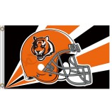Wholesale custom NFL Cincinnati Bengals 3'x5' polyester flags helmet radioactive rays