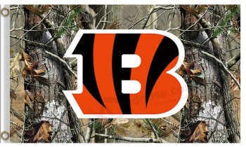 Groothandel custom nfl cincinnati bengals 3'x5 'polyester vlaggen camo