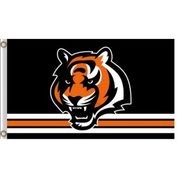 Großhandel benutzerdefinierte nfl Cincinnati bengals 3'x5 'Polyester Fahnen Bengal Streifen unten