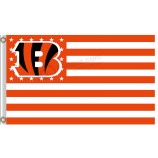 Großhandelskundenspezifischer nfl Cincinnati bengals 3'x5 Polyesterflaggen-Sternstreifen