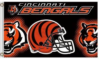 Wholesale custom NFL Cincinnati Bengals 3'x5' polyester flags bengals with helmet