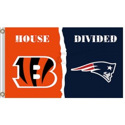 Wholesale custom NFL Cincinnati Bengals 3'x5' polyester flags  divided with patriots