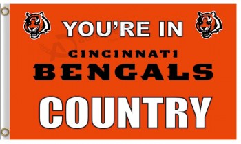 Wholesale custom NFL Cincinnati Bengals 3'x5' polyester flags bengals country