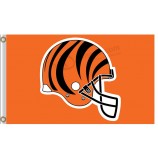 Großhandel benutzerdefinierte nfl Cincinnati bengals 3'x5 'Polyester Flaggen Helm Tiger Streifen