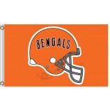 Großhandel benutzerdefinierte nfl Cincinnati bengals 3'x5 'Polyester Fahnen bengals Buchstaben Helm