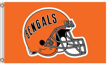 Atacado personalizado nfl cincinnati bengals 3'x5 'bandeiras de poliéster bengals capacete