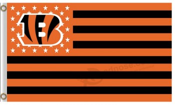 Nfl cincinnati bengals 3'x5 '폴리 에스테르 플래그 b 별 판매용 줄무늬