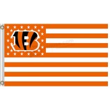 Nfl cincinnati bengals 3'x5 'полиэфирные флаги с полосками для продажи
