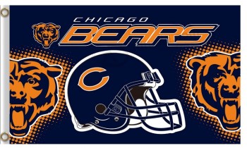 Nfl芝加哥熊3'x5'聚酯旗熊头盔出售