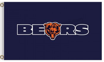 Custom NFL Chicago Bears 3'x5' polyester flags letters bears dark blue for sale