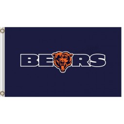 Personnalisé nfl chicago ours 3'x5 'polyester drapeaux lettres ours bleu foncé à vendre