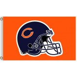 Benutzerdefinierte nfl chicago trägt 3'x5 'Polyester Flaggen Helm horizontal orange zum Verkauf