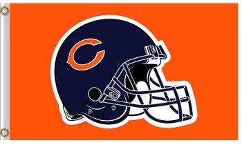 Custom nfl chicago bears 3'x5 'полиэстер флаги шлем горизонтальный оранжевый для продажи