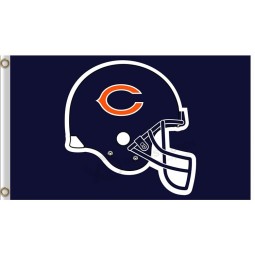 定制nfl芝加哥熊3'x5'涤纶旗帜头盔向上出售