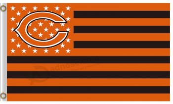 Nfl chicago bears 3'x5 'polyester vlaggen sterren strepen oranje te koop