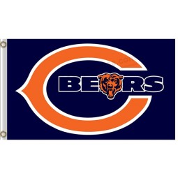 Großhandel benutzerdefinierte hoch-End nfl chicago trägt 3'x5 'polyester flaggen c mit kleinem logo