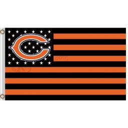 Wholesale custom high-end NFL Chicago Bears 3'x5' polyester flags capital C stars stripes