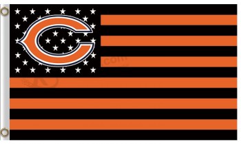 Wholesale custom high-end NFL Chicago Bears 3'x5' polyester flags capital C stars stripes