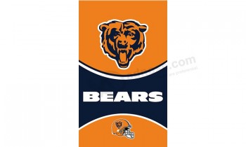 Wholesale custom high-end NFL Chicago Bears 3'x5' polyester flags vertical