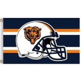 Großhandel benutzerdefinierte hoch-Ende nfl Chicago trägt 3'x5 'Polyester Flaggen Helm mit Streifen