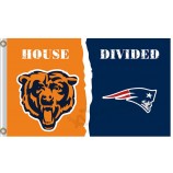 Großhandel benutzerdefinierte hoch-End nfl chicago trägt 3'x5 'polyester fahnen haus geteilt mit patrioten