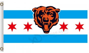 Aangepaste hoogte-Einde nfl chicago bears 3'x5 'polyester vlaggen alle chicago teams
