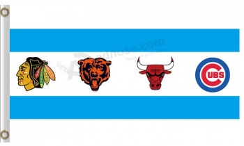 Personalizado alto-End nfl chicago lleva banderas de poliéster de 3'x5 'todos los equipos de Chicago