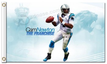 定制高-结束nfl carolina黑豹3'x5'聚酯旗帜凸轮特许经营