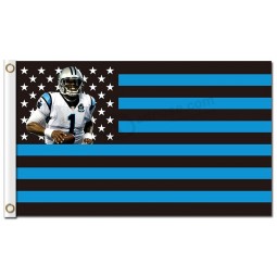 Custom high-end NFL Carolina Panthers 3'x5' polyester flags Cam stars stripes