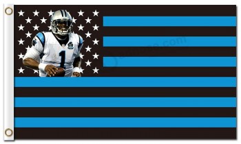 Custom high-end NFL Carolina Panthers 3'x5' polyester flags Cam stars stripes
