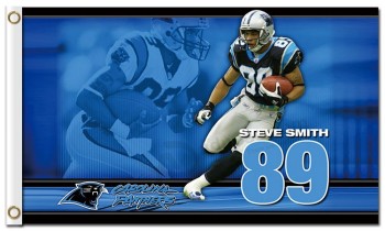 Haut personnalisé-Fin nfl carolina panthers drapeaux en polyester 3'x5 'steve smith 89