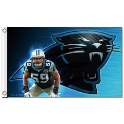Alta personalizado-End nfl carolina panteras 3'x5 'bandeiras de poliéster kuechly #59