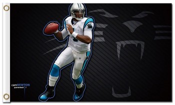定制高-结束nfl carolina黑豹3'x5'聚酯标志凸轮牛顿 #1