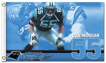 Custom high-end NFL Carolina Panthers 3'x5' polyester flags 55#Dan Morgan