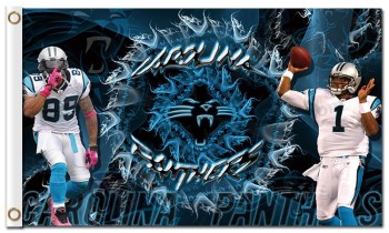 Custom high-end NFL Carolina Panthers 3'x5' polyester flags members 1 and 89