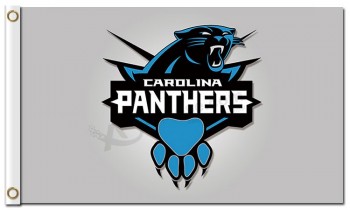 Custom high-end NFL Carolina Panthers 3'x5' polyester flags pawprint