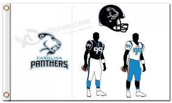 Custom high-end NFL Carolina Panthers 3'x5' polyester flags with memebers